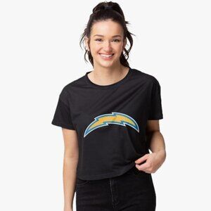 Women's Los Angeles Chargers Team Logo Crop Top Shirt, XXL